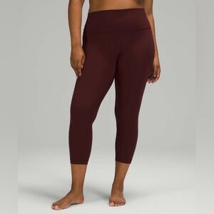 Lululemon Wunder Under High-Rise Crop Leggings 23" Luxtreme In Red Merlot Sz 6